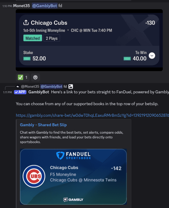 GamblyBot Discord Integration Demo